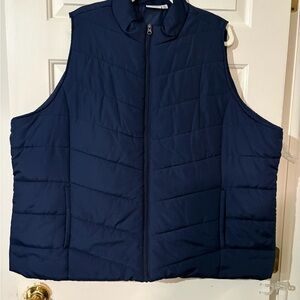 Plus Size Kim Rogers 3X Quilted Puffer Vest – Navy Blue Zip Front Fit (NWOT)